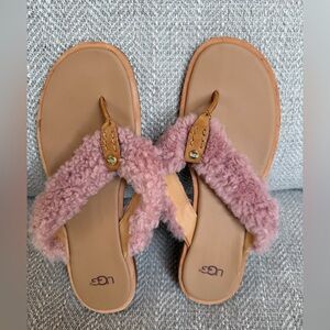 UGG Pink Fuzzy Slippers